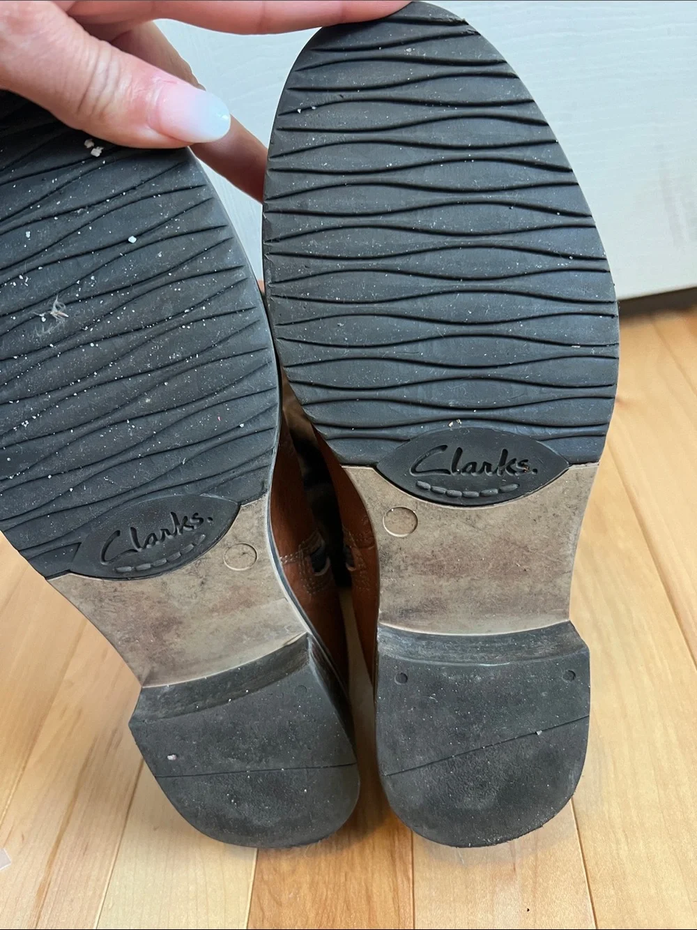 Clarks Brown Leather & Suede Mid-Calf Buckle Boots